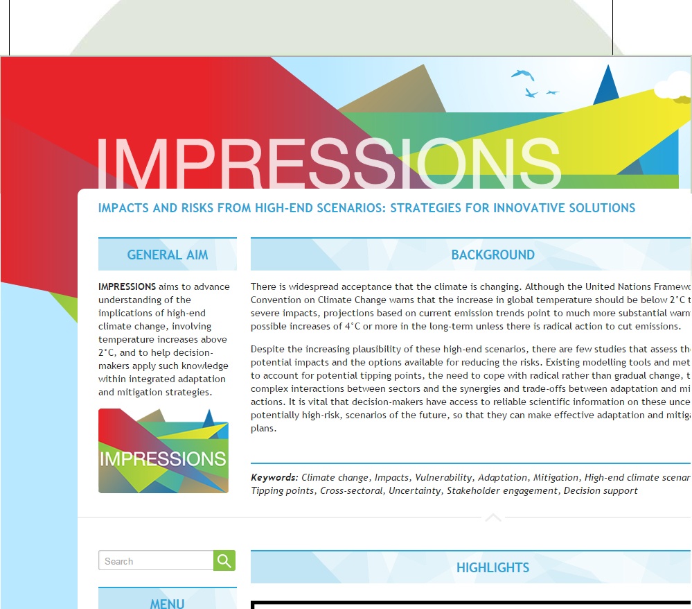 IMPRESSIONS - impacts and risks high-end scenarios: strategies for innovative solutions