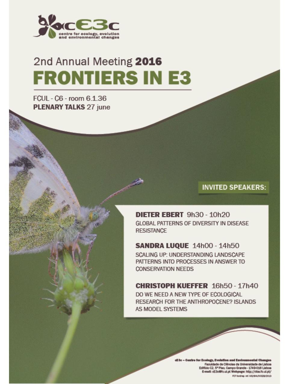 Frontiers in E3 2nd CE3C Annual Meeting