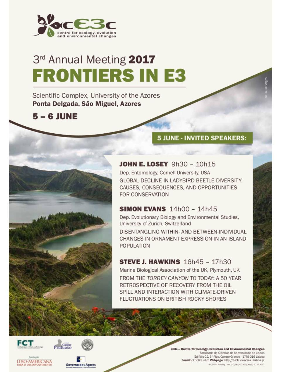 Frontiers in E3 3rd CE3C Annual Meeting