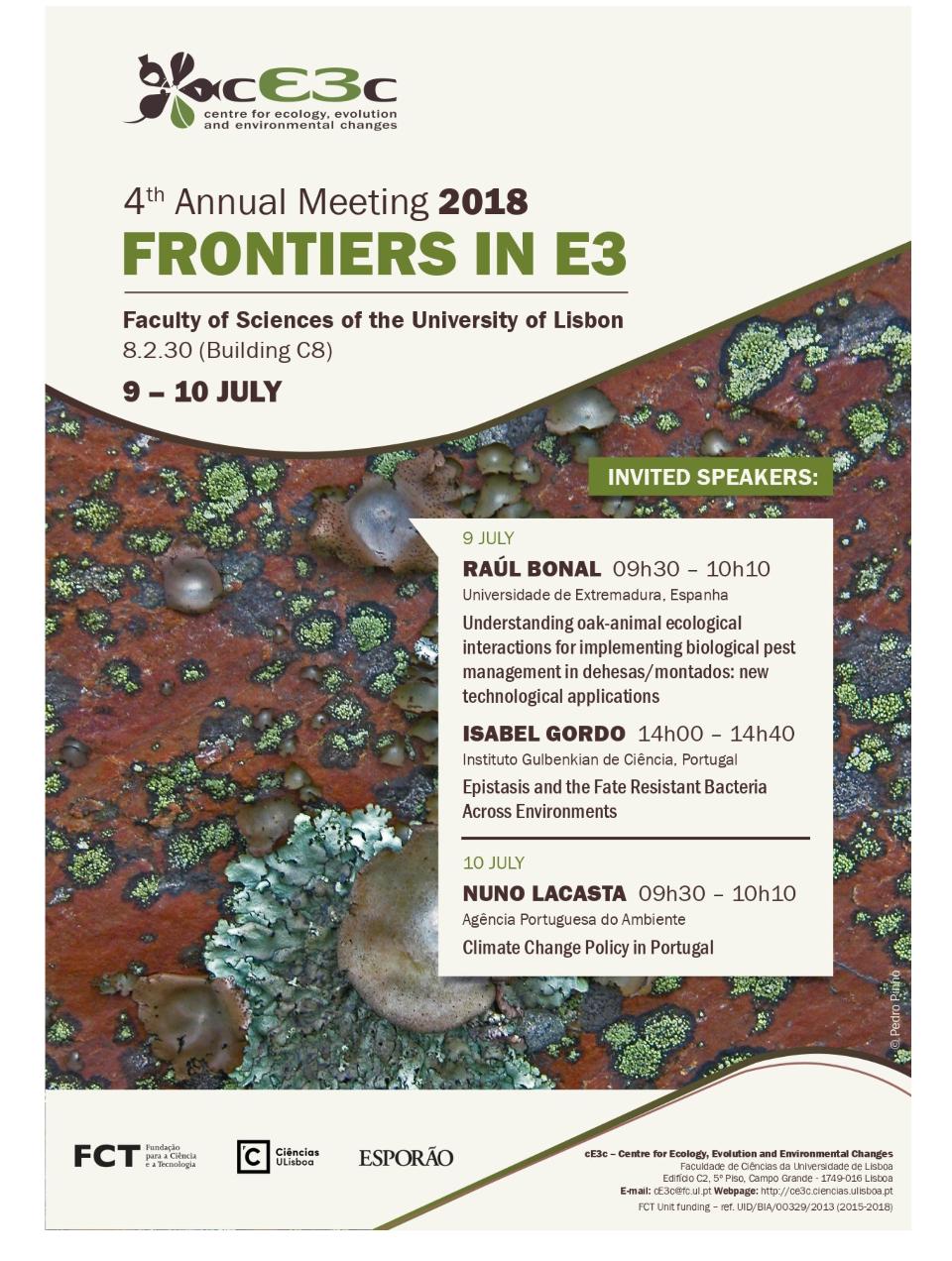 Frontiers in E3 4th CE3C Annual Meeting