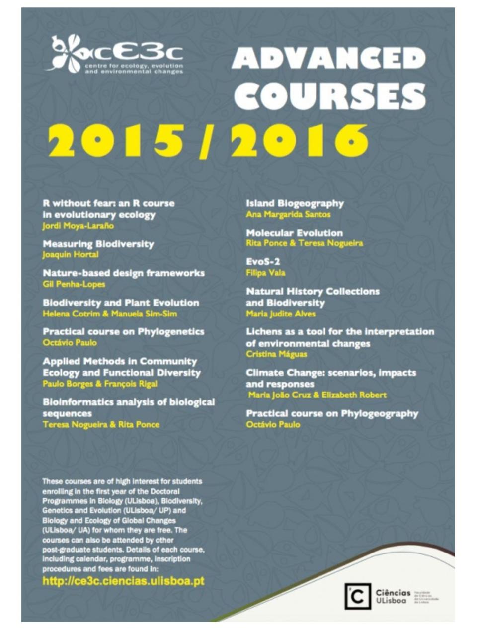 Poster Advanced courses 2015-2016